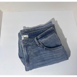 Hollister Low-Rise Relaxed Straight Jeans Womens Medium Wash Denim
